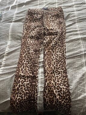 Denim 24/7 Leopard Print Boot Cut Jeans - Brown/Tan